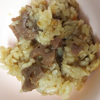 蓮根と人参・シーチキンの炊き込みご飯